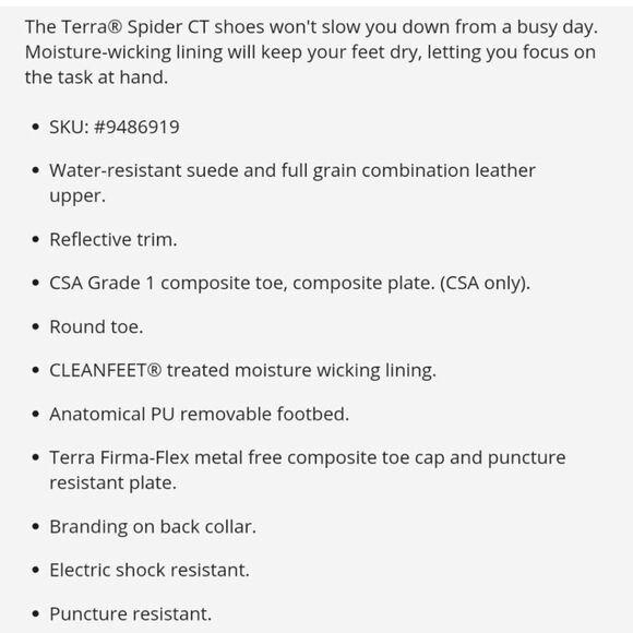 Terra Women's Spider Composite Safety Toe Puncture Resistant Industrial Boot Siz - Picture 11 of 12